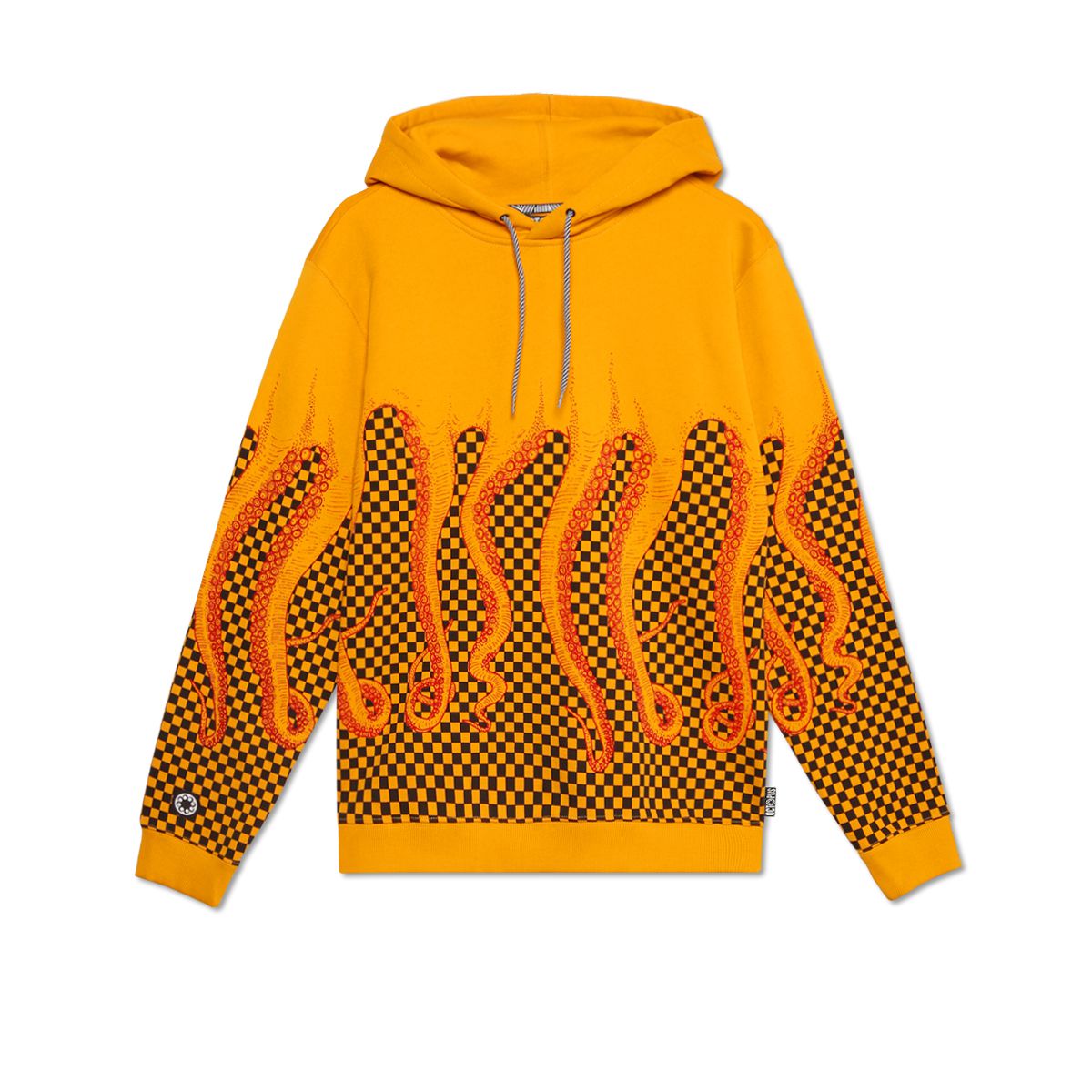 OCTOPUS CHECKERED HOODIE YELLOW BLACK