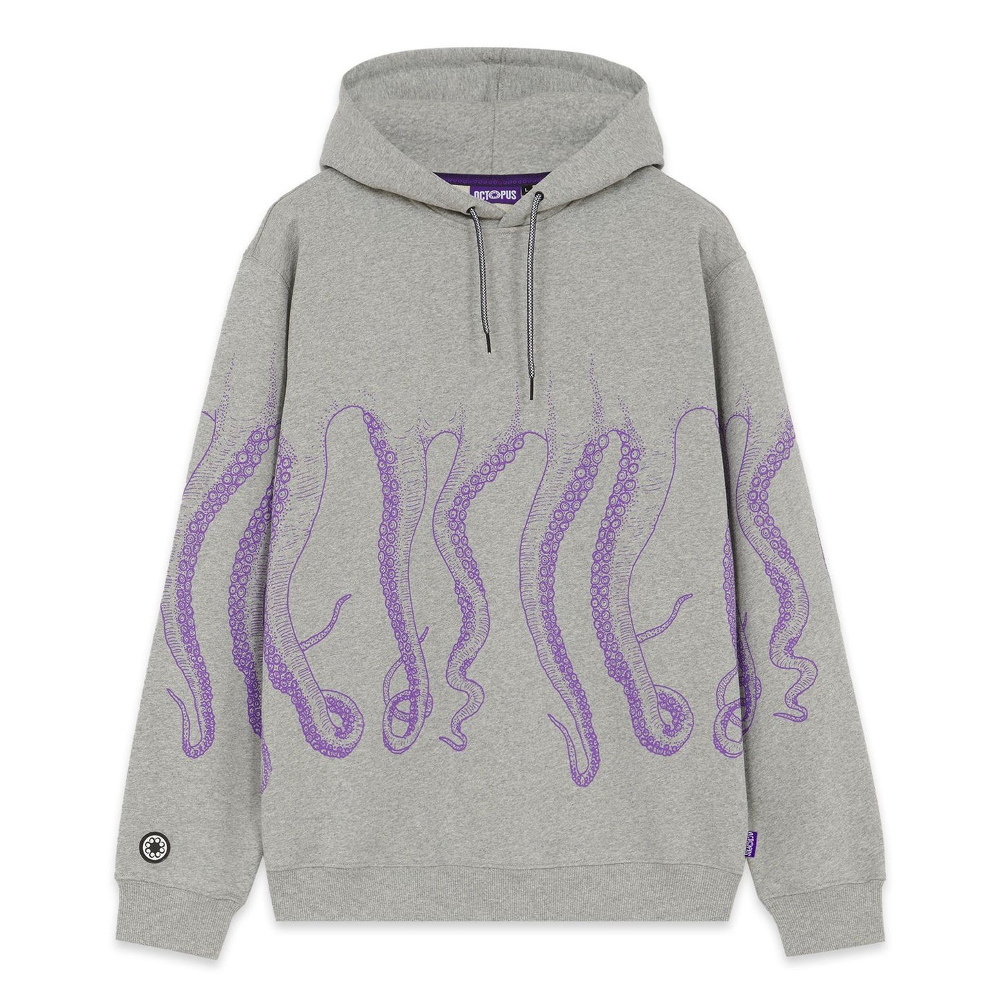OCTOPUS OUTLINE HOODIE PURPLE LIGHT GREY