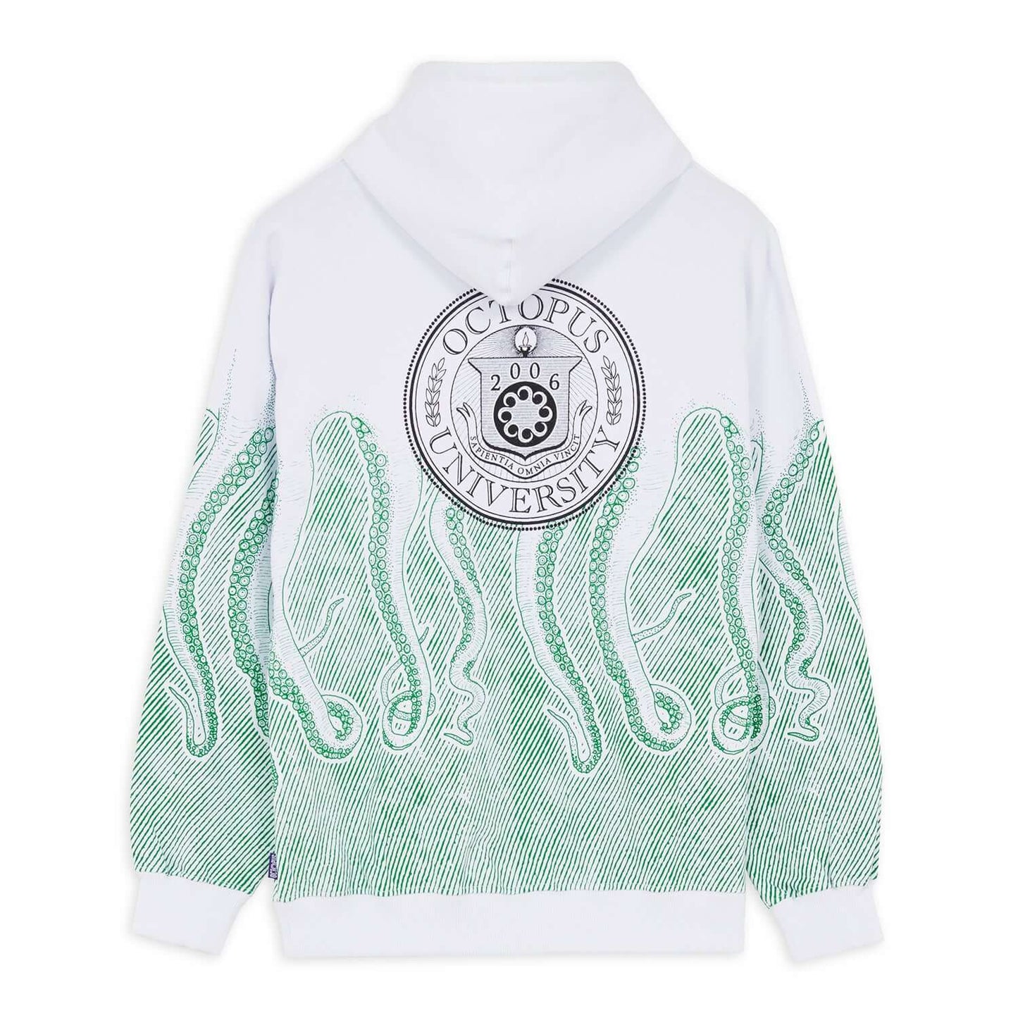 OCTOPUS UNIVERSITY HOODIE GREEN WHITE OCTOPUS €125.0
