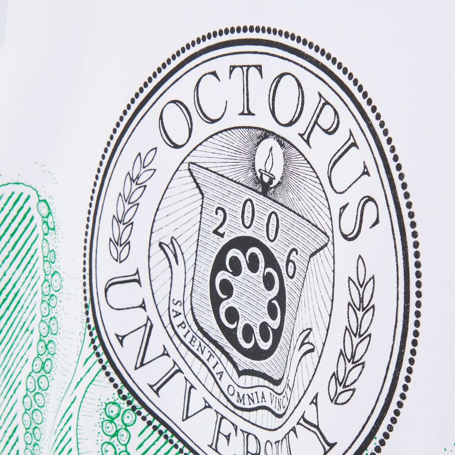 OCTOPUS UNIVERSITY HOODIE GREEN WHITE OCTOPUS €125.0