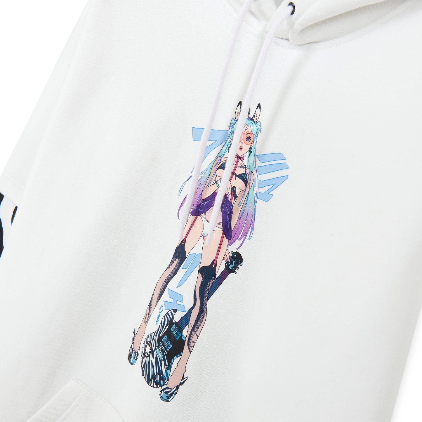 ZEBRA IDOL OVER HOODIE BY DE LONGIS WHITE