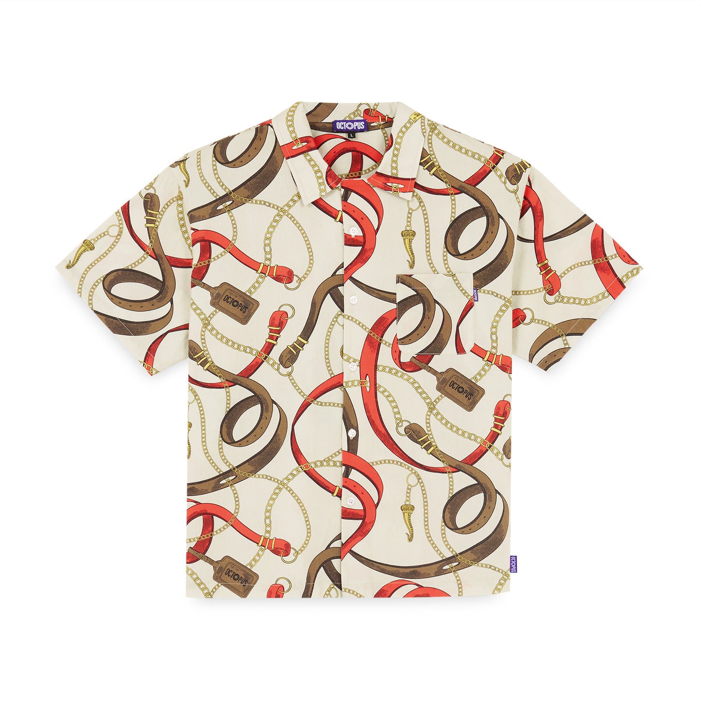 BELTS CUBAN SS SHIRT DUSTYWHITE OCTOPUS €36.0