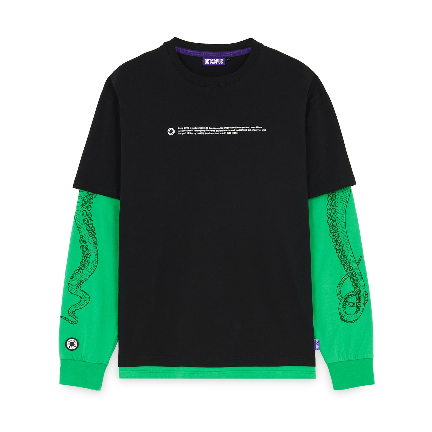 LOGO DOUBLE LS TEE GREEN BLACK OCTOPUS €26.0