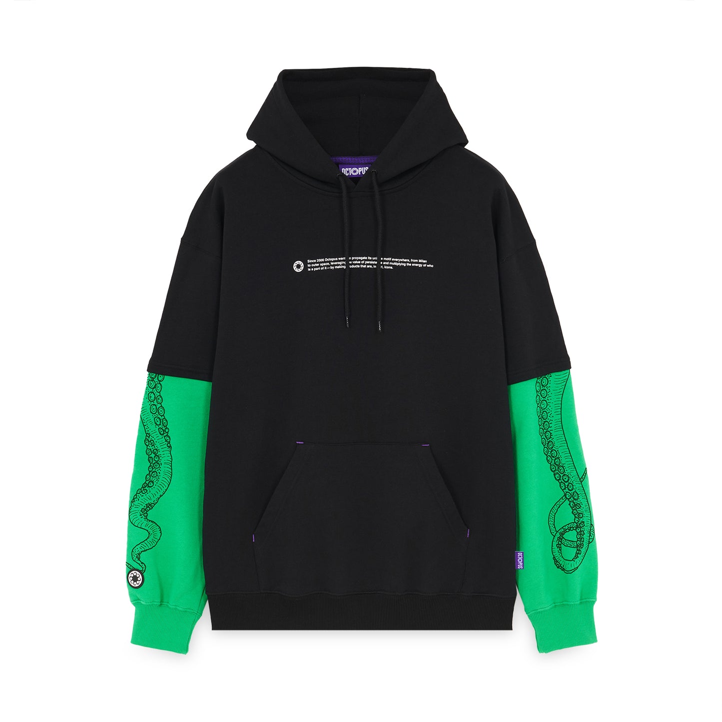 LOGO OVERHOODIE GREEN BLACK OCTOPUS €80.0