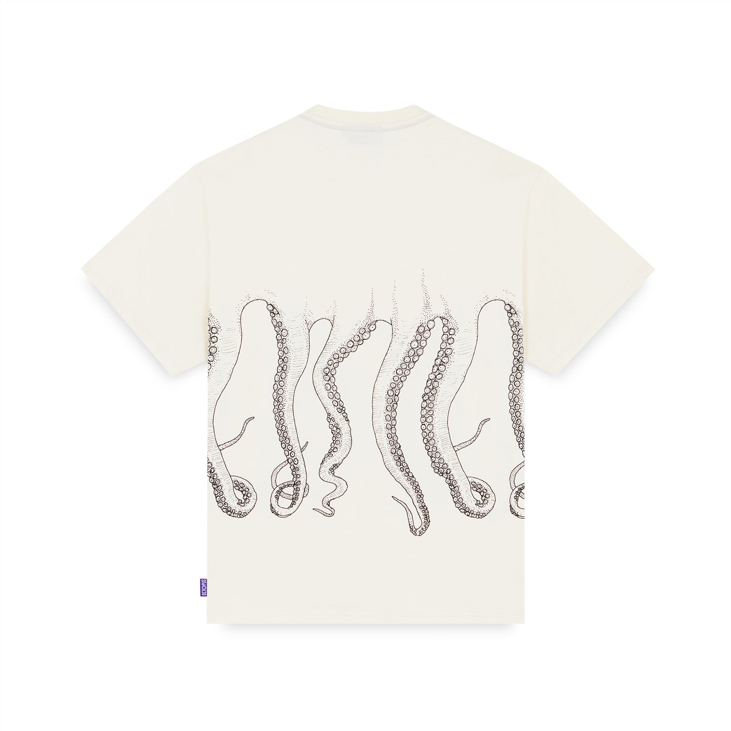 OCTOPUS OUTLINE TEE BLACK DUSTYWHITE