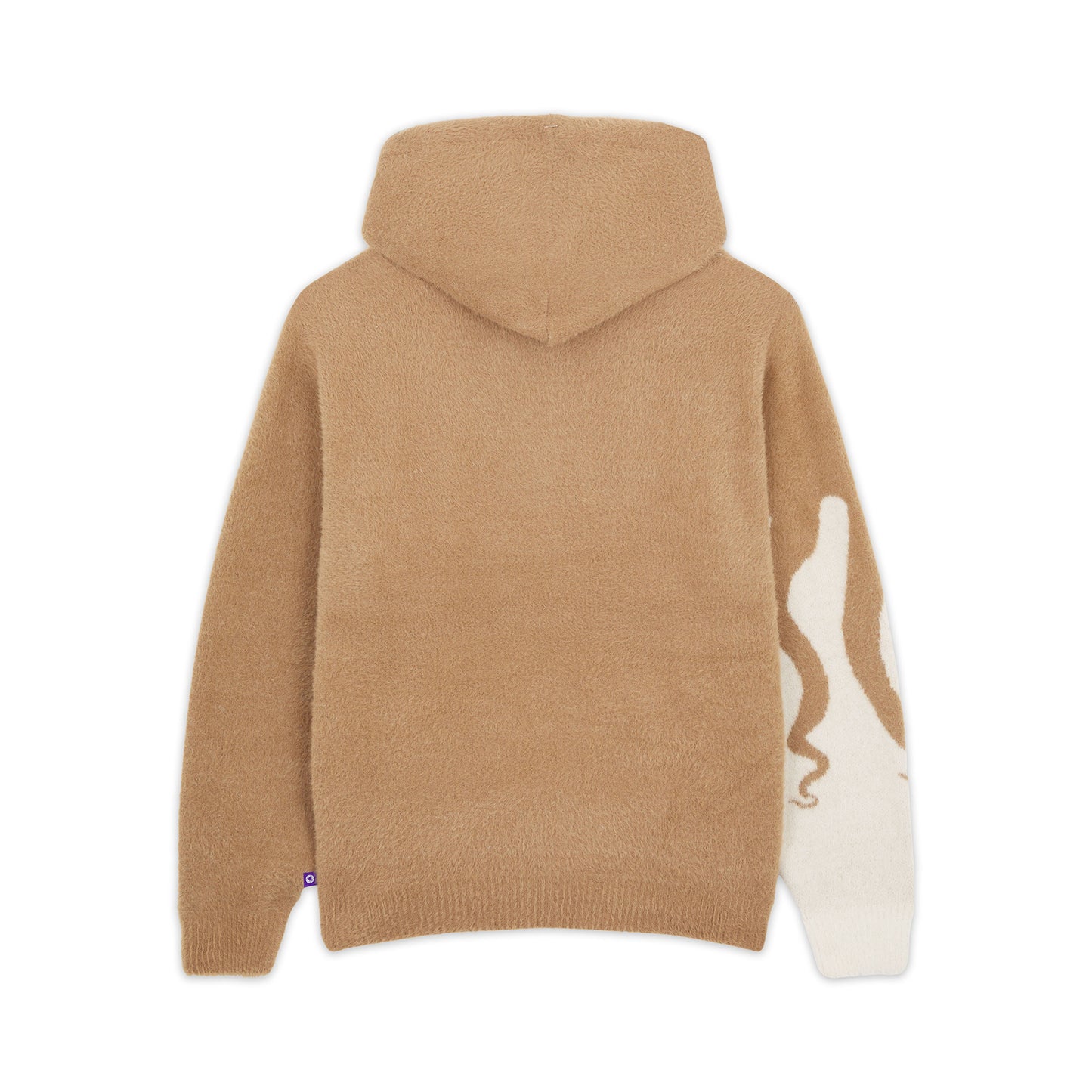 OCTOPUS SIDE KNIT HOODIE BROWN