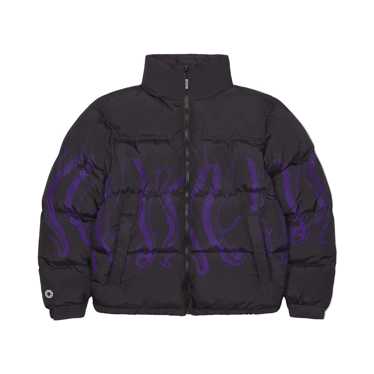 OCTOPUS OUTLINE PUFF JACKET PURPLE BLACK