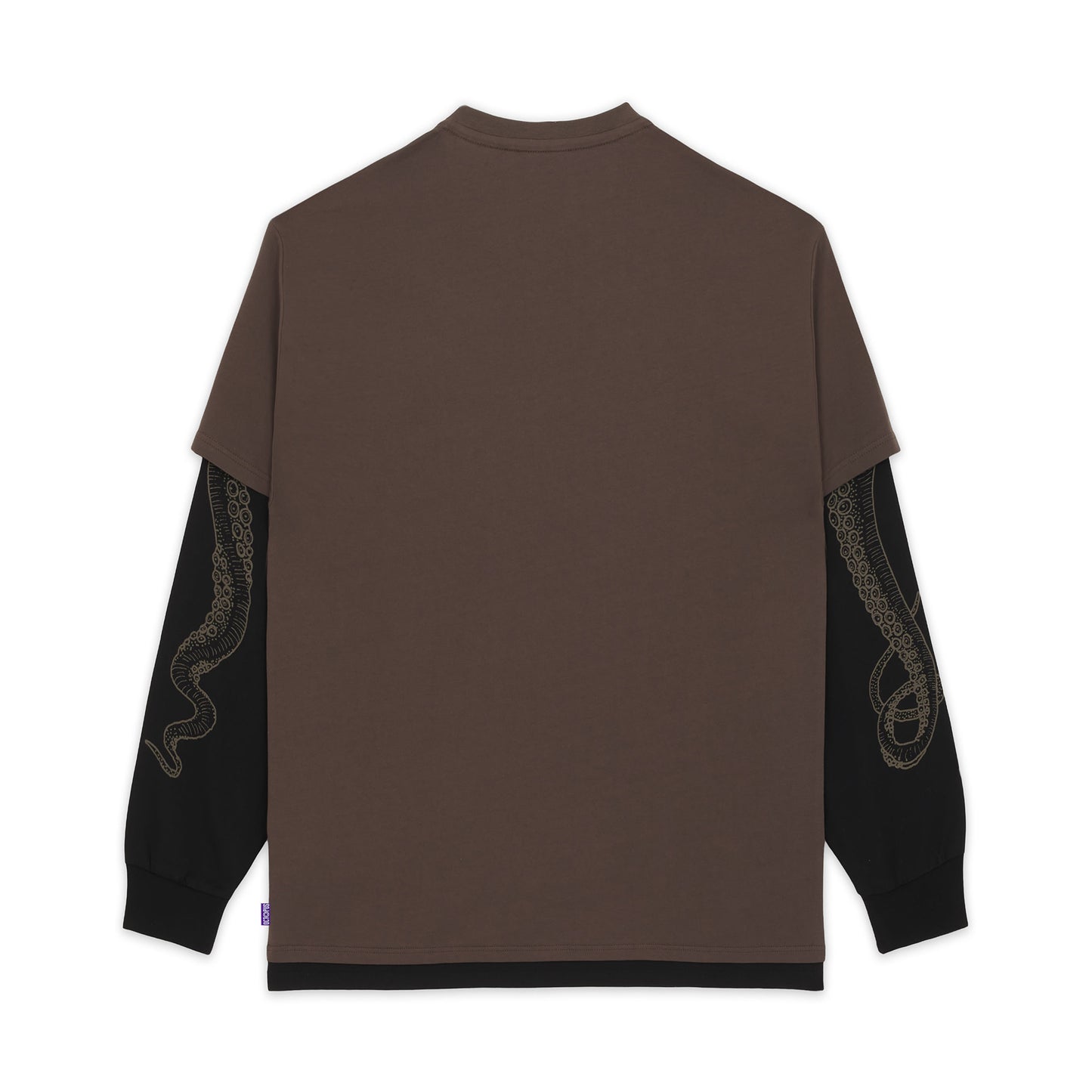 LOGO DOUBLE LS TEE BROWN