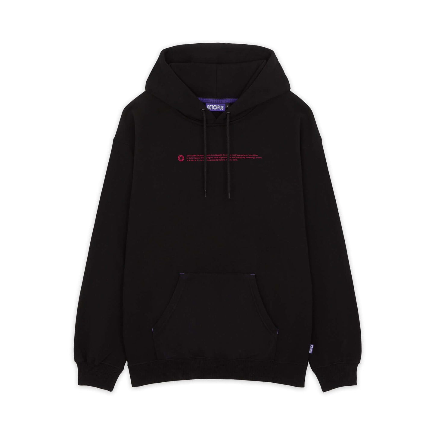 OUTLINE LOGO HOODIE BLACK OCTOPUS €40.0