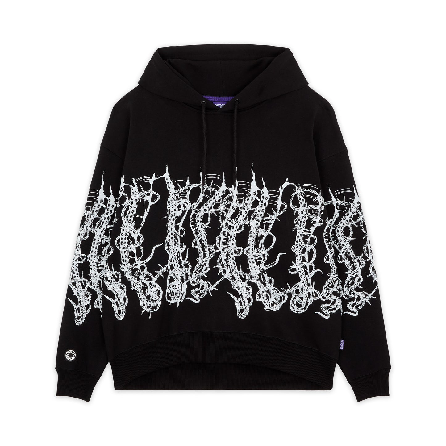 OCTOPUS BY GIORGIO DI SALVO BARBED WIRE HOODIE BLACK