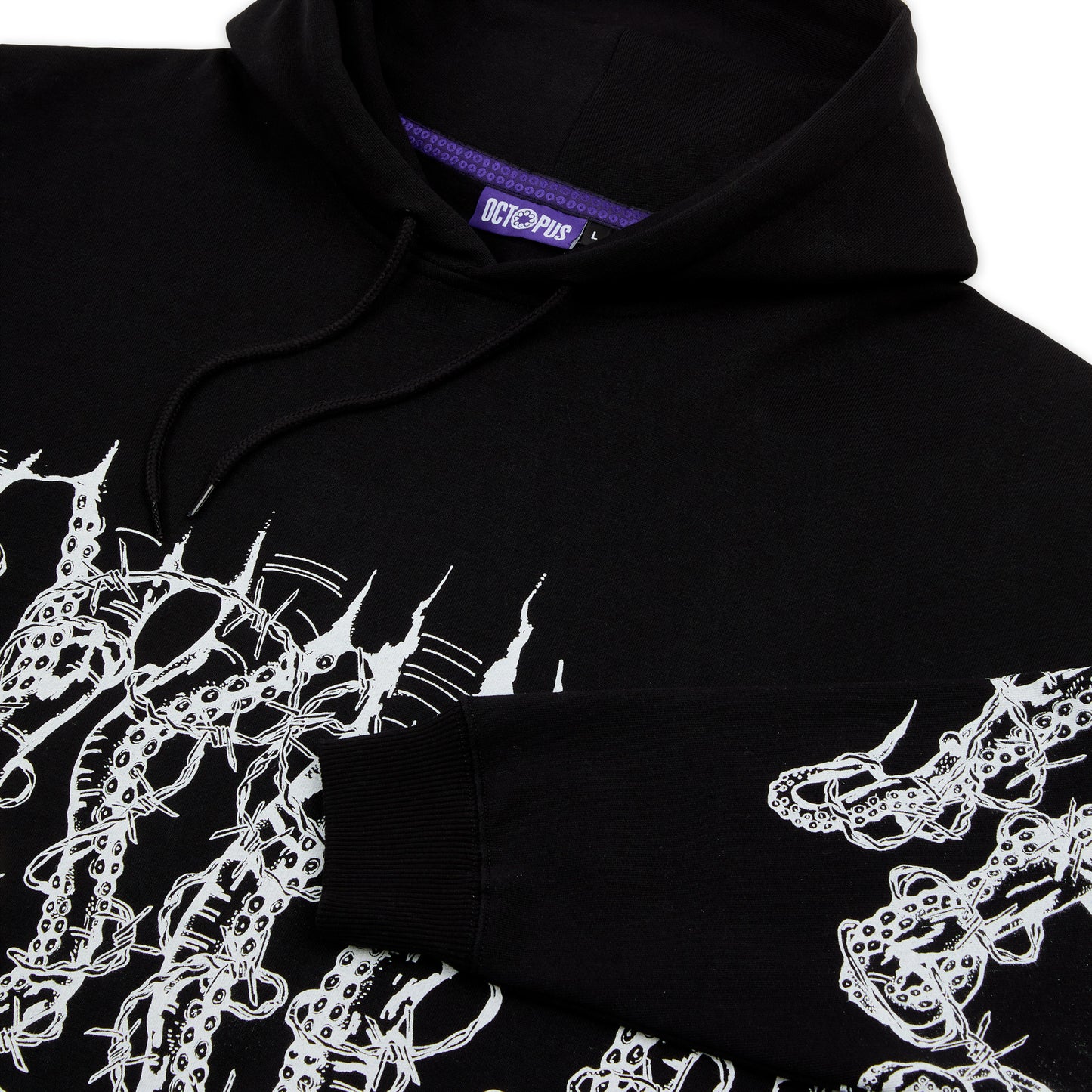 OCTOPUS BY GIORGIO DI SALVO BARBED WIRE HOODIE BLACK
