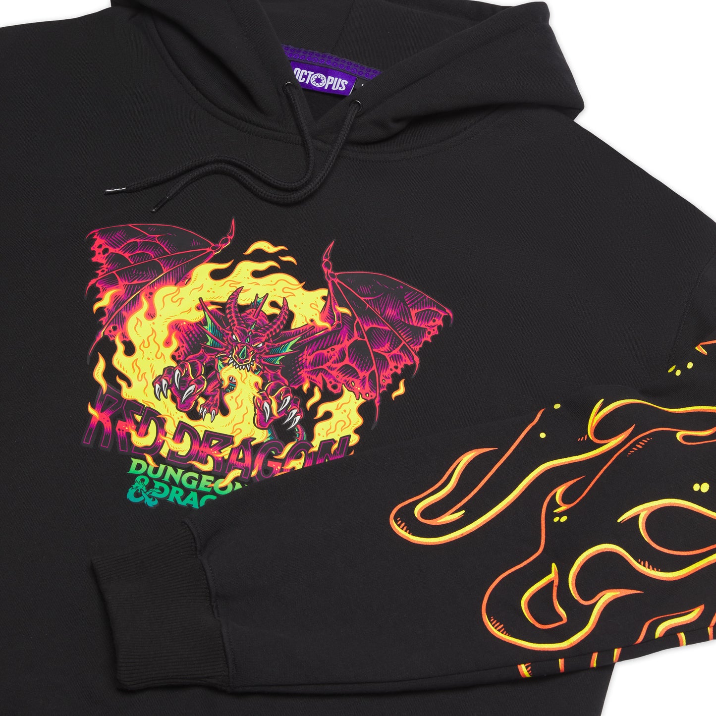 DUNGEONS & DRAGONS OCTOPUS RED DRAGON HOODIE BLACK