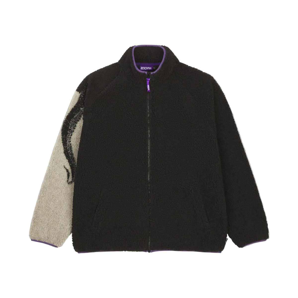 OCTOPUS SIDE SHERPA ZIP NECK BLACK