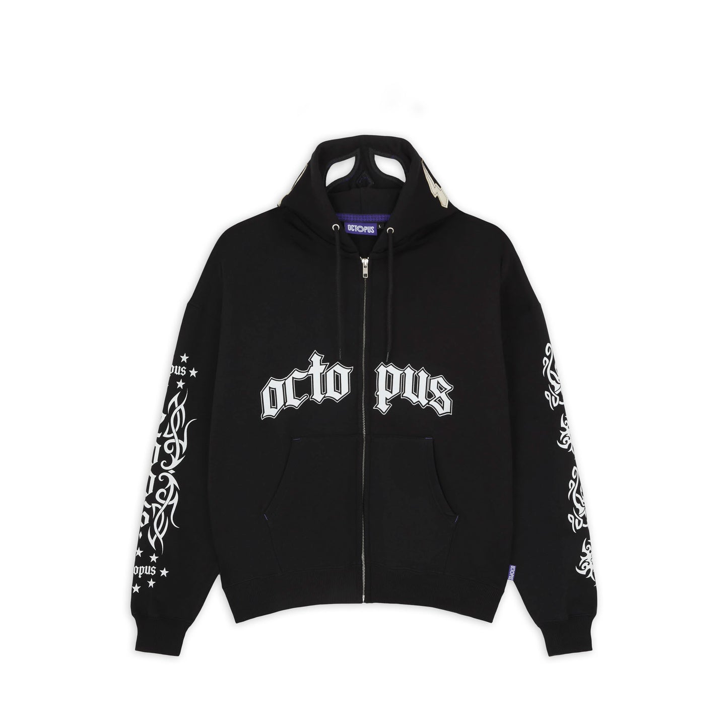 LUCHA LIBRE MASK FULL ZIP HOODIE BLACK