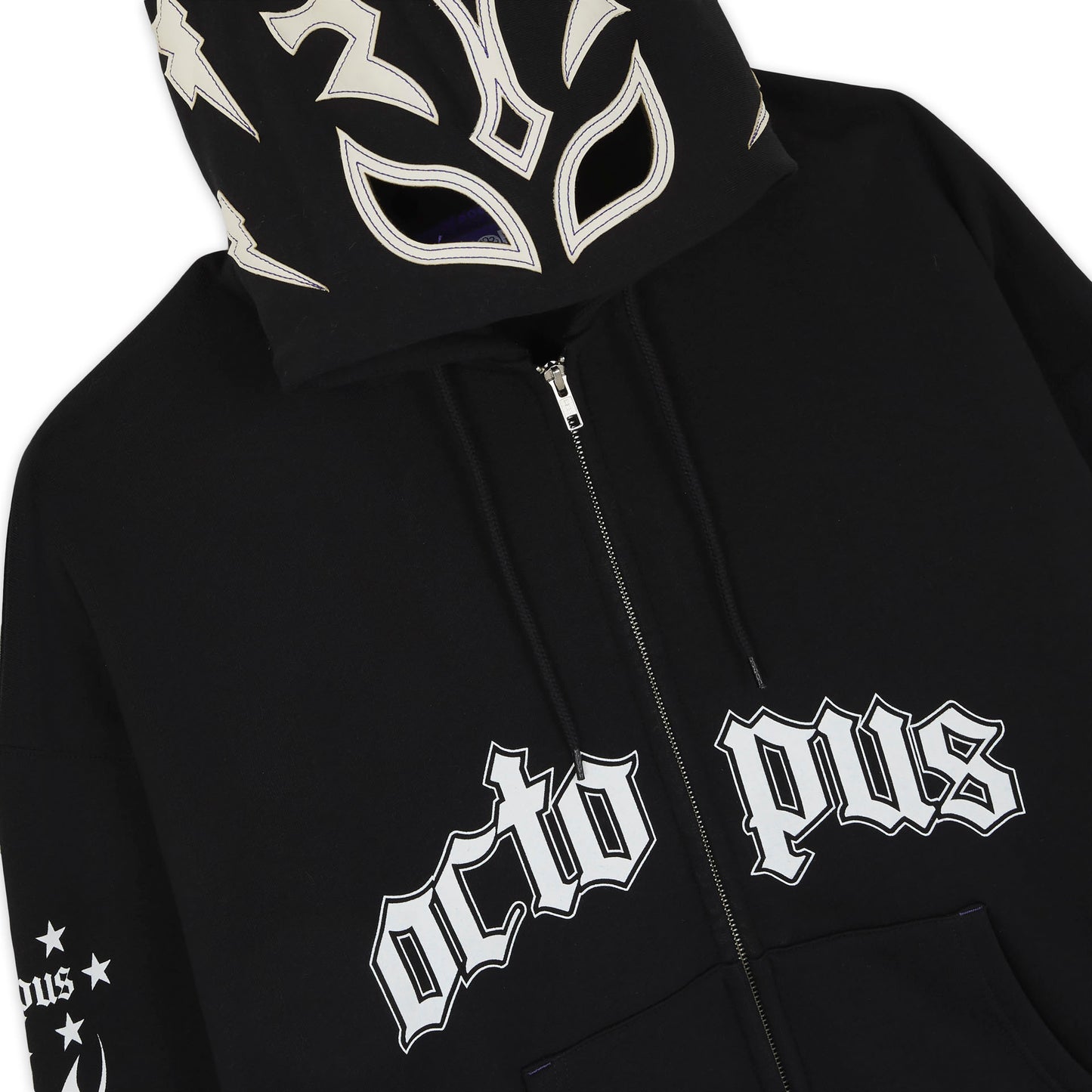 LUCHA LIBRE MASK FULL ZIP HOODIE BLACK