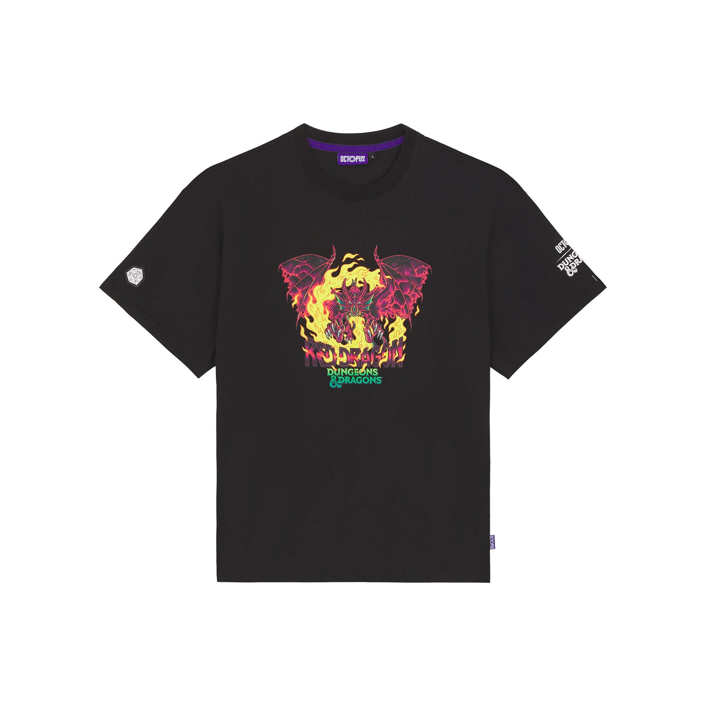 DUNGEONS & DRAGONS OCTOPUS RED DRAGON TEE BLACK