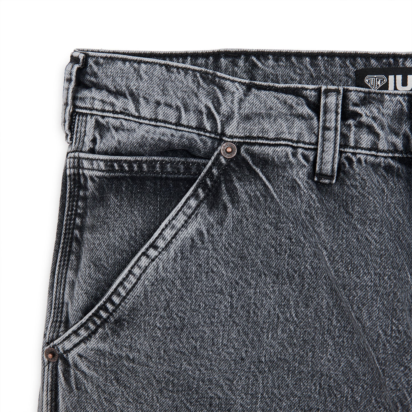 DOUBLE KNEE DENIM PANTS GREYBLEACH