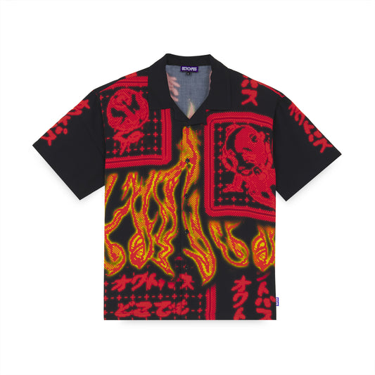 SUMMER IN HELL SS CUBAN SHIRT BY PLAGUE LABS BLACK