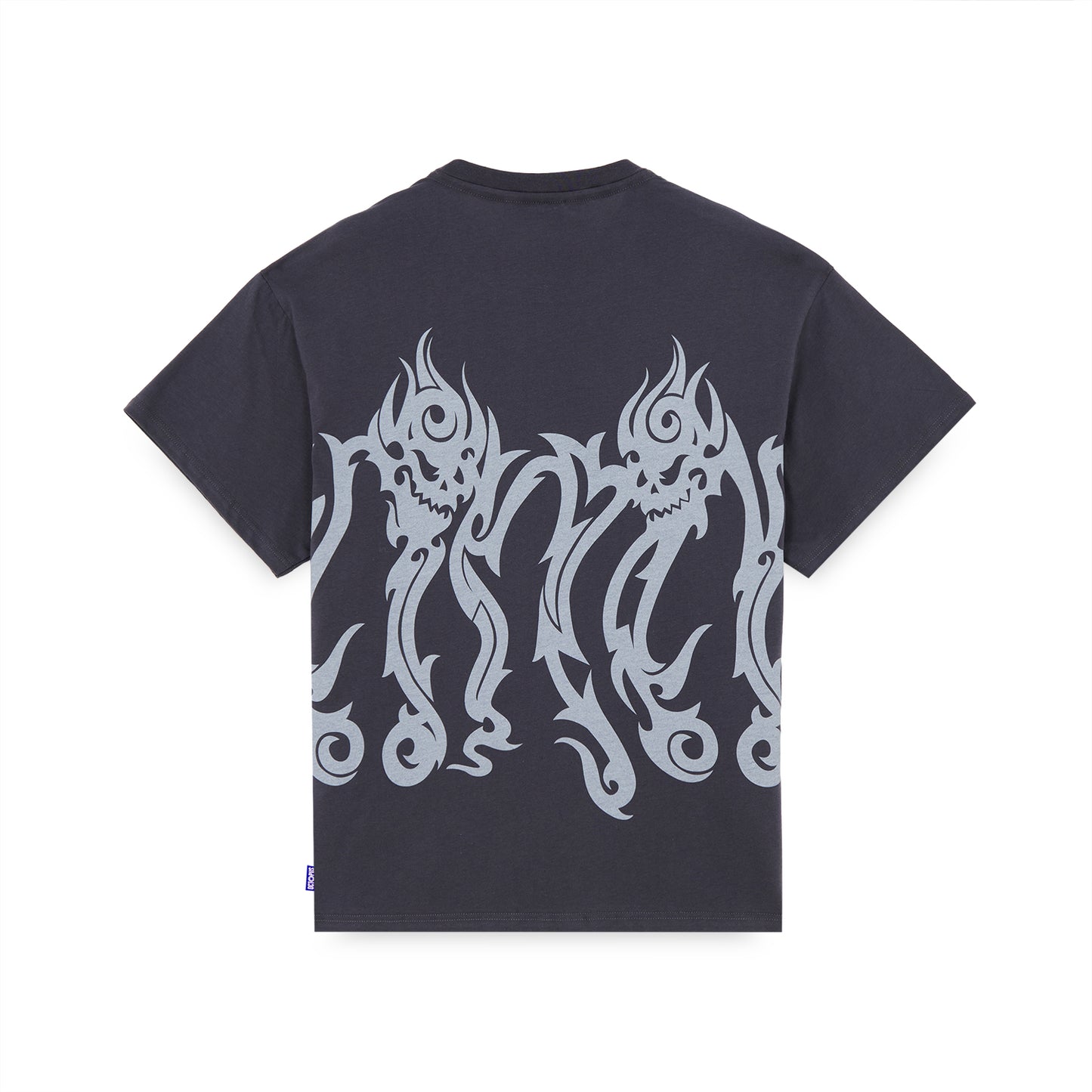 OCTOPUS TRIBAL SKULL TEE ASPHALT