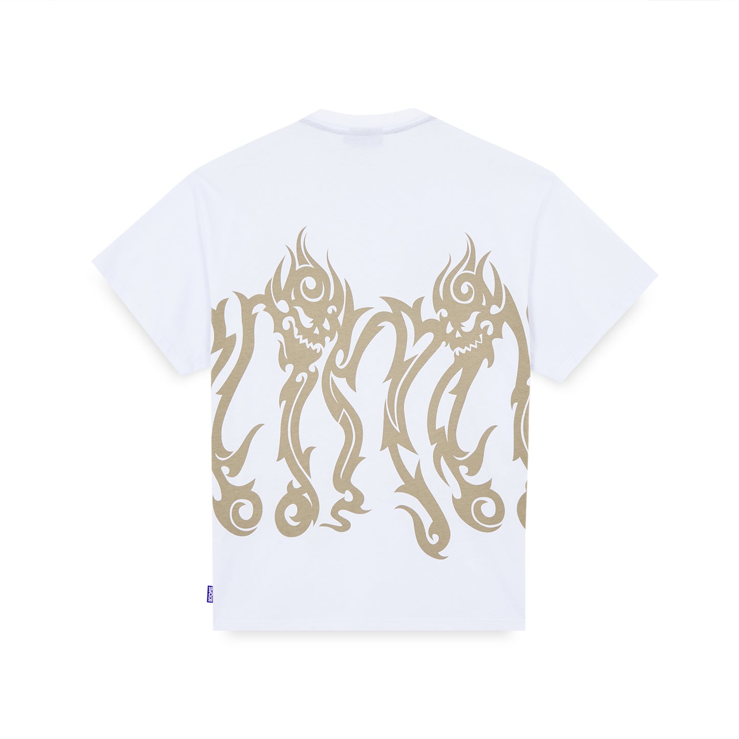 OCTOPUS TRIBAL SKULL TEE WHITE
