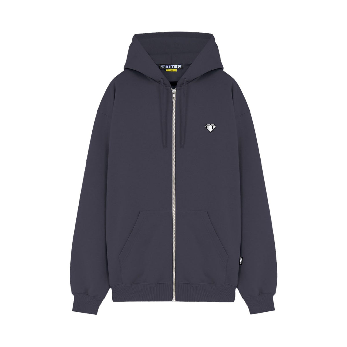 HEART LOGO ZIP HOODIE ASPHALT