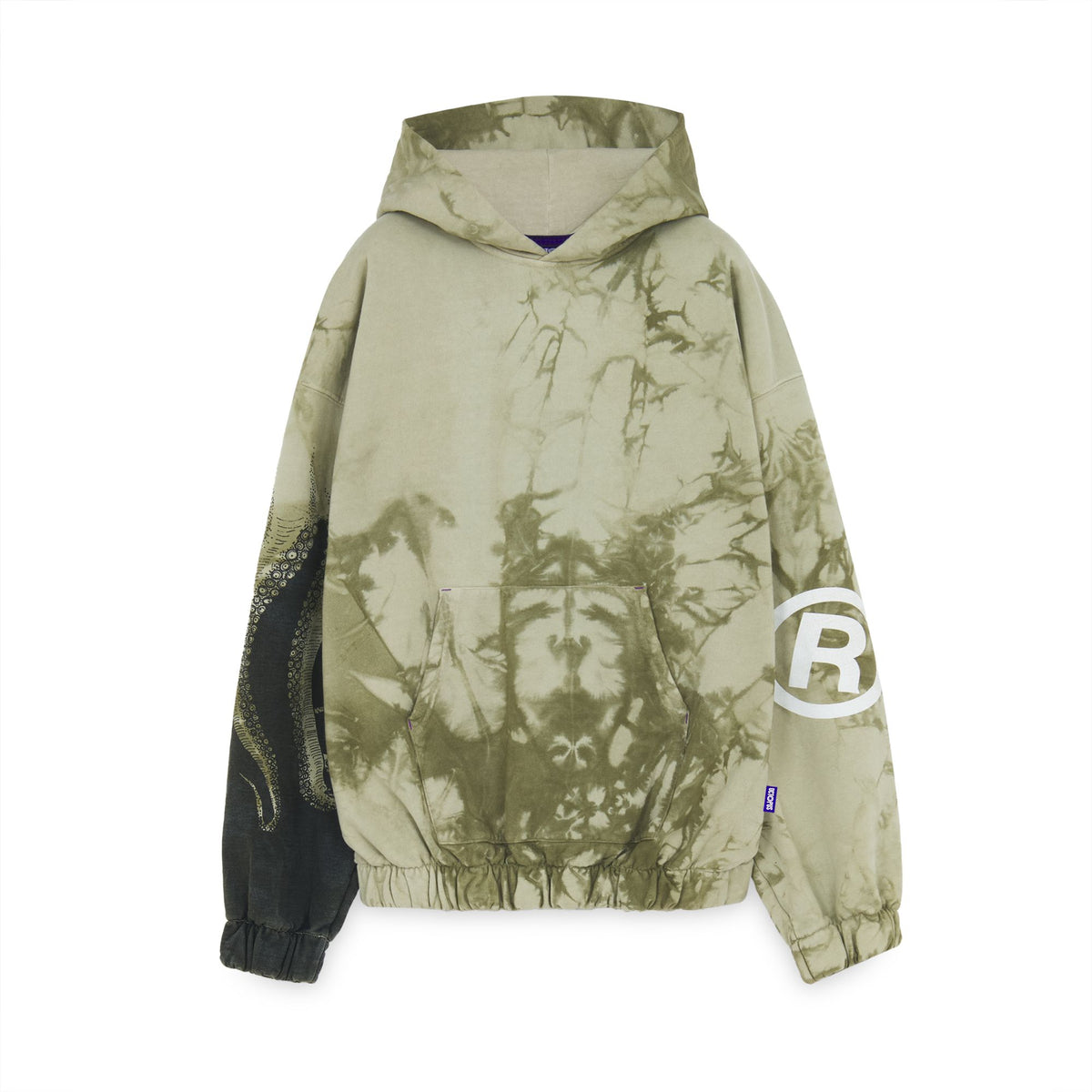 OCTOPUS SIDE MARBLE HOODIE ICE