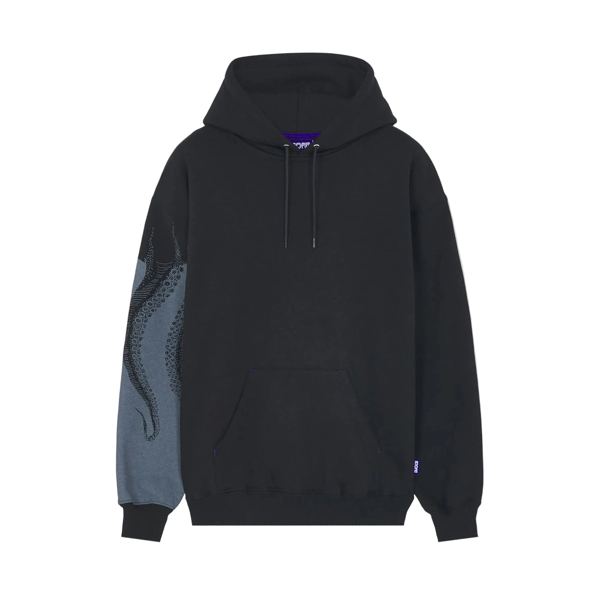 OCTOPUS SIDE HOODIE BLACK