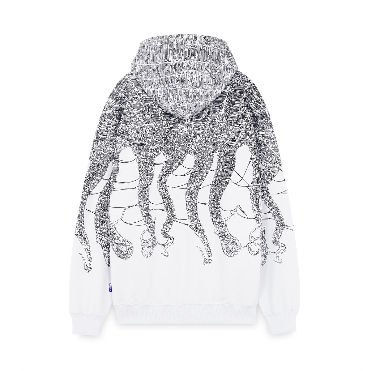 OCTOPUS COBWEB ZIP HOODIE BY LUCA DEVINU WHITE