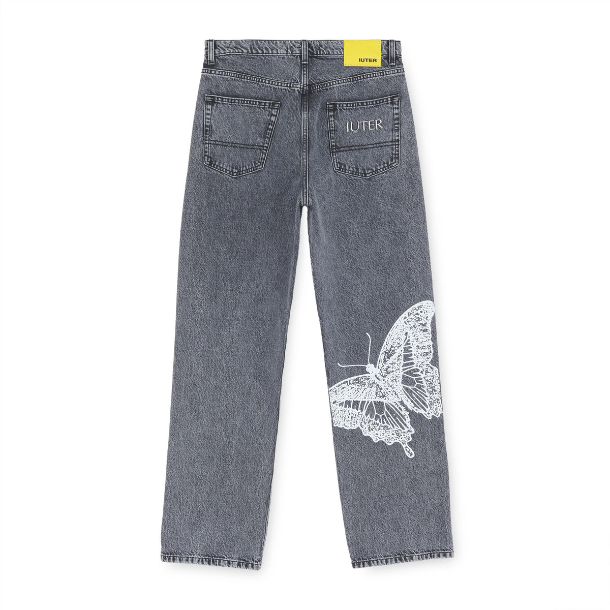 BUTTERFLY LOOSE DENIM PANTS GREYBLEACH