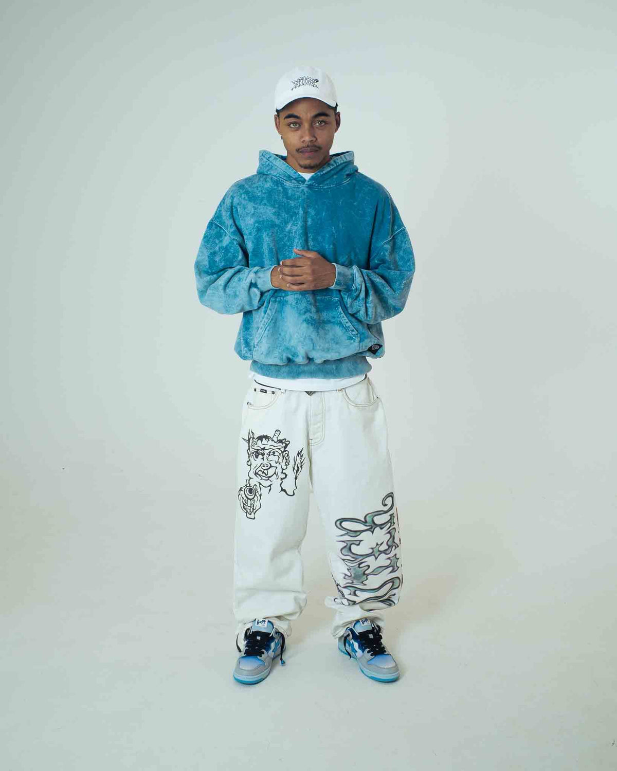 B.A.D BAGGY DENIM PANTS DUSTYWHITE