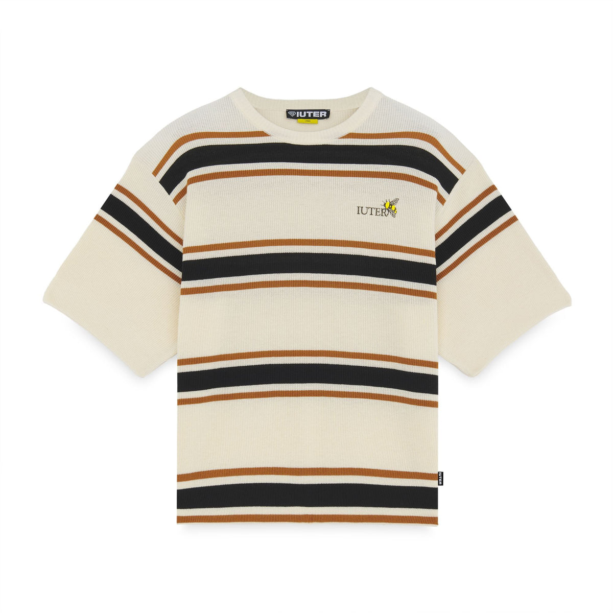 HARMONY STRIPED KNIT OVER TEE IVORY