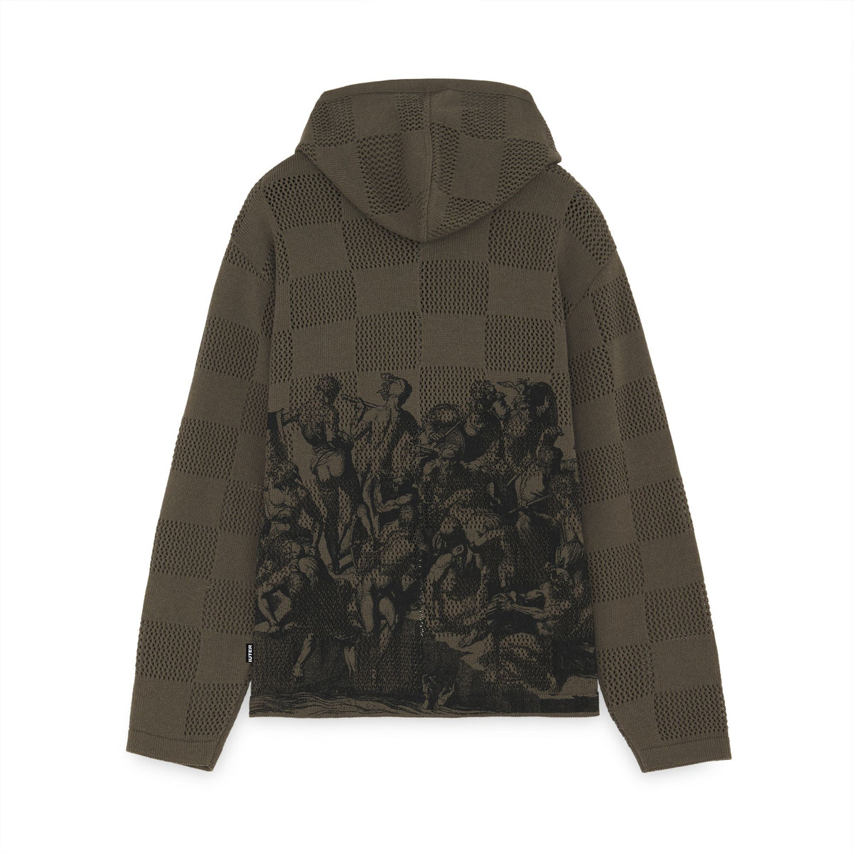 BATTLE MESH ZIP HOODIE BROWN