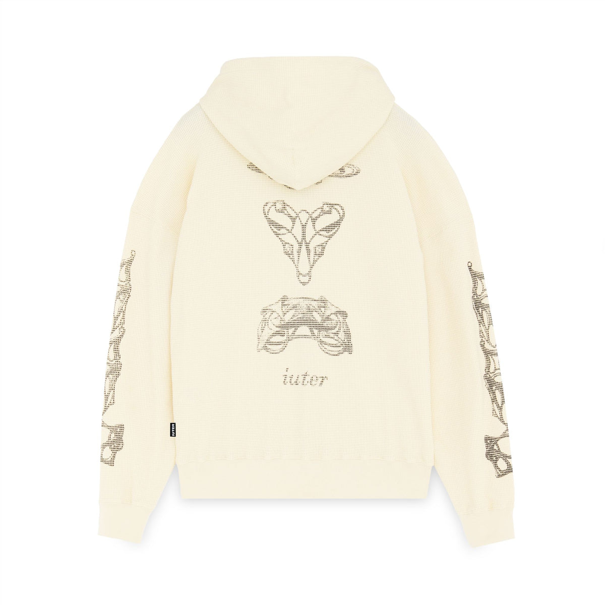 BIJOUX WAFFLE ZIP HOODIE IVORY