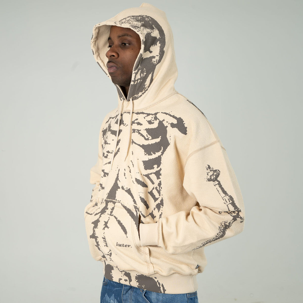 SKELETON HOODIE CREAM