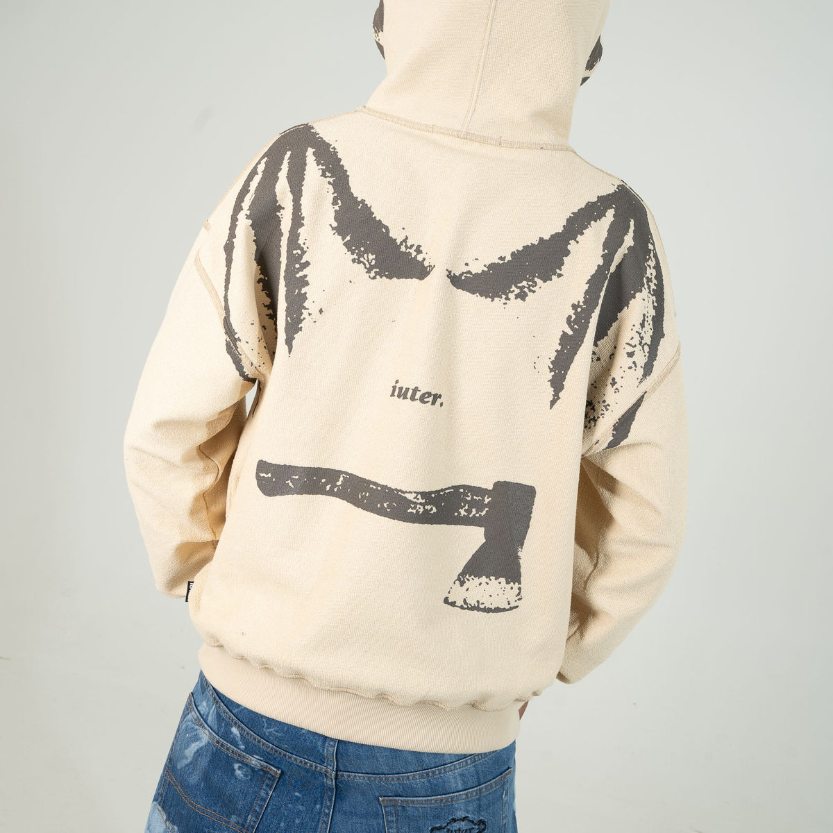 SKELETON HOODIE CREAM