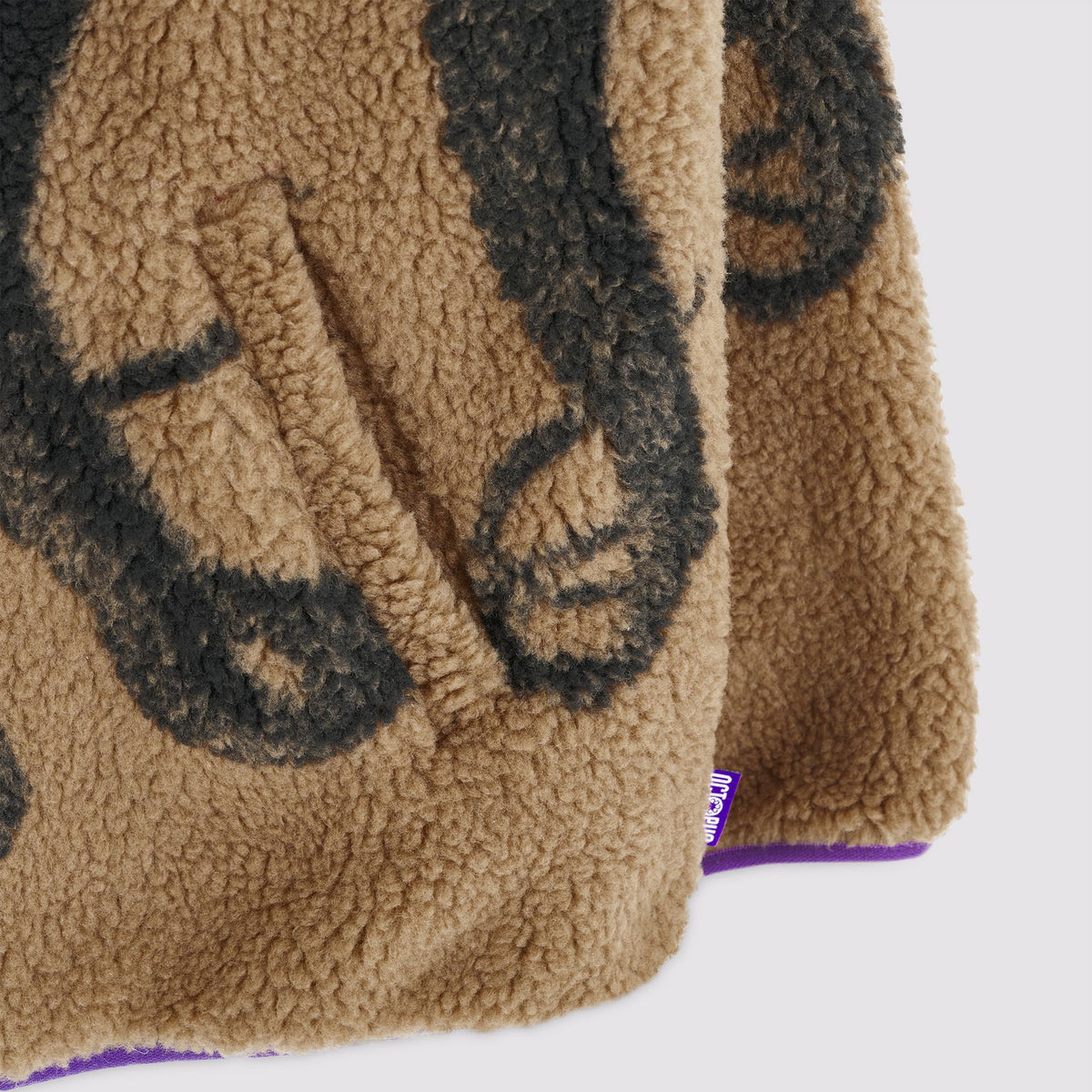 OCTOPUS SHERPA ZIP NECK BROWN