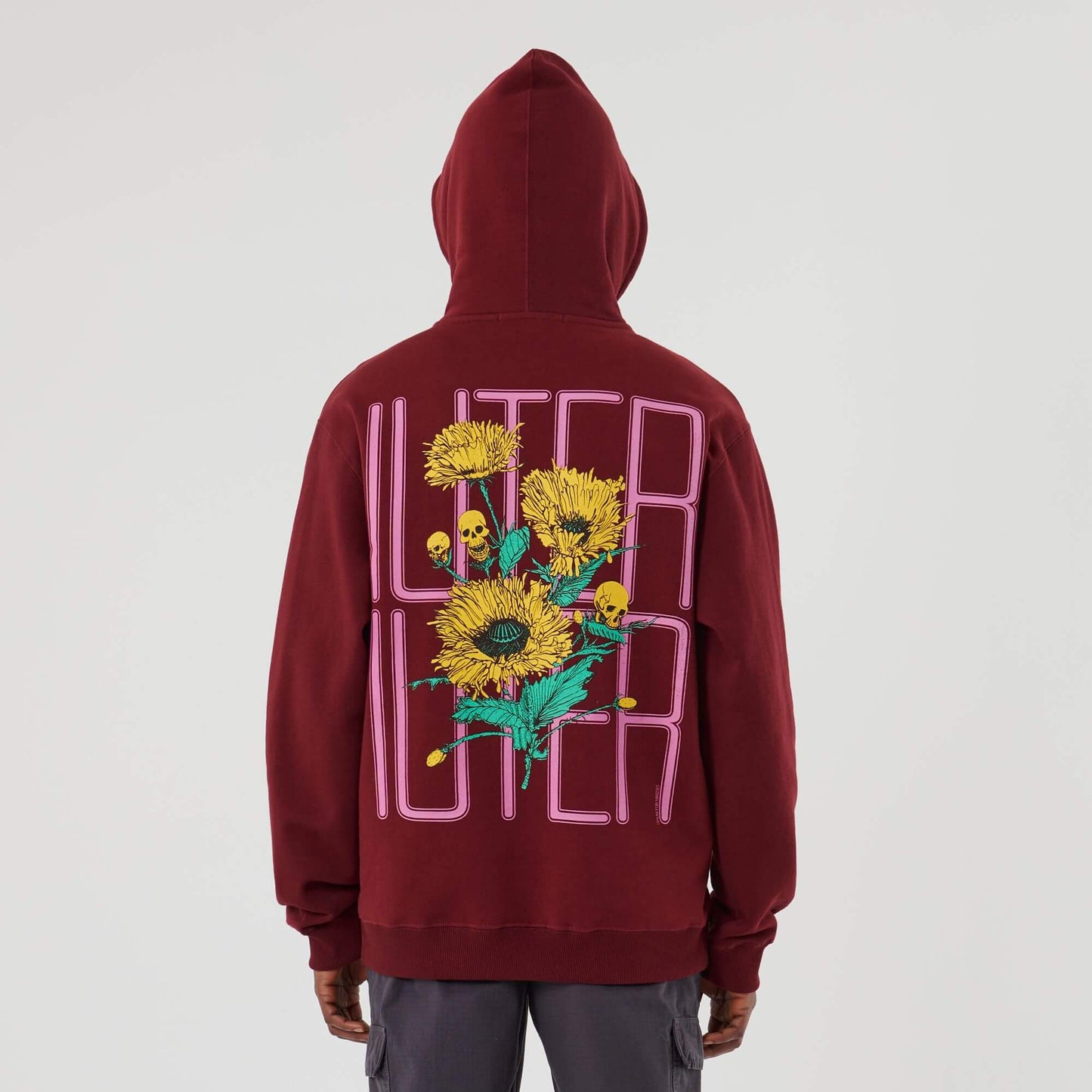 SPINE SKULLS HOODIE BURGUNDY IUTER €99.0