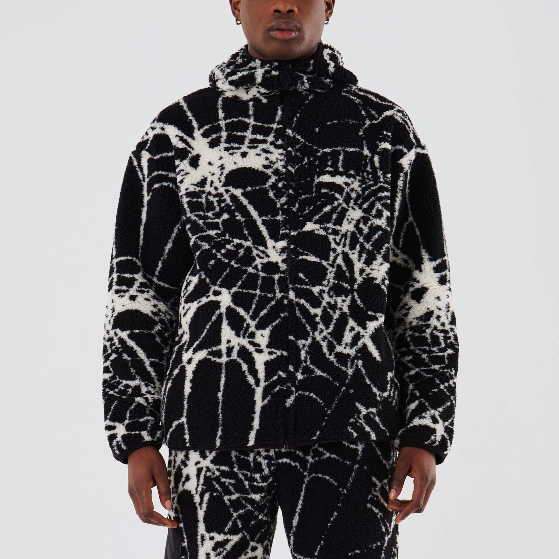 WEB FUR ZIP HOODIE BLACK IUTER €190.0