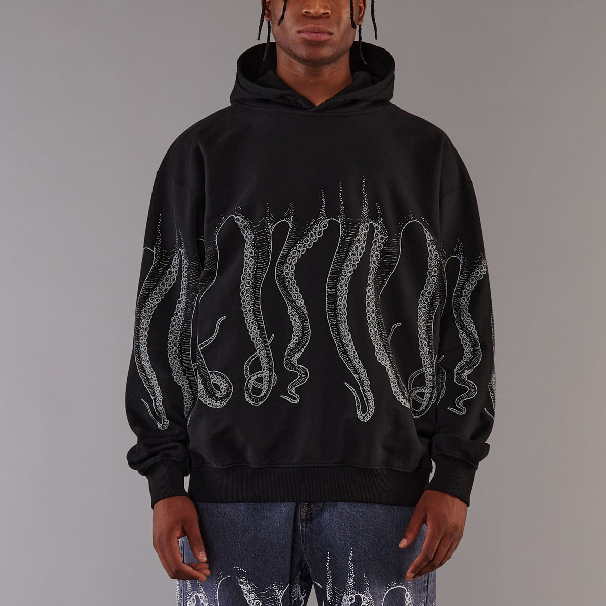 OCTOPUS OUTLINE HOODIE BLACK