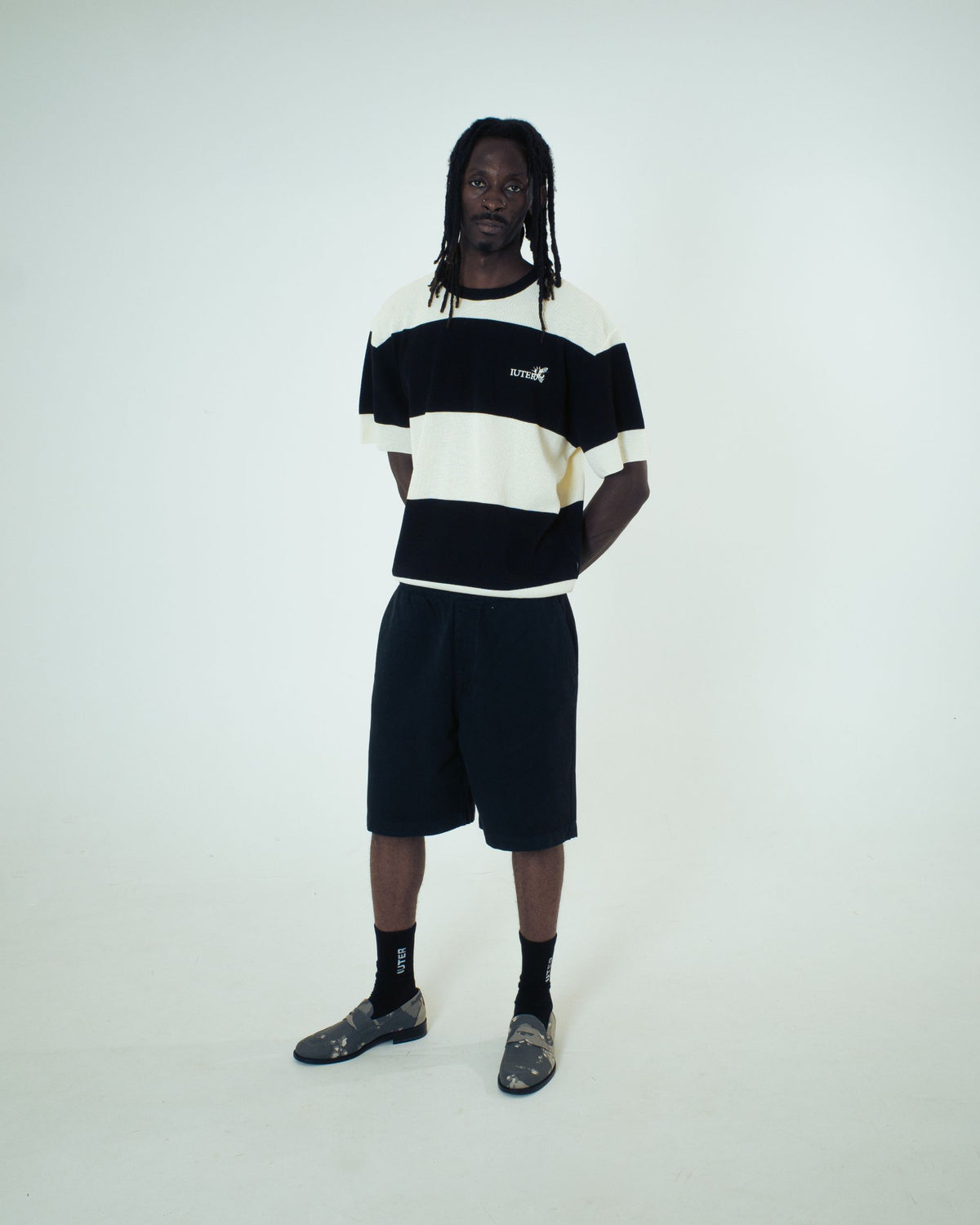 HARMONY BAND KNIT OVER TEE BLACK