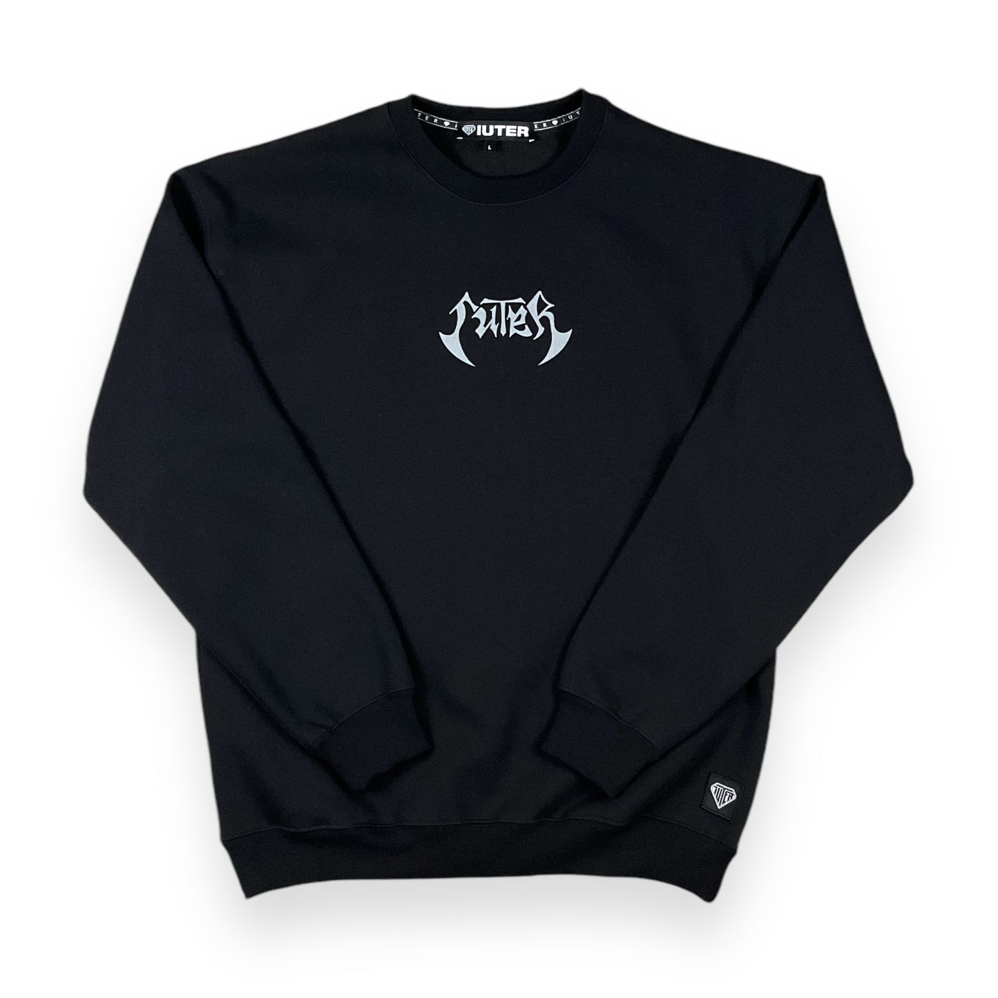 PRINTED CREWNECK LOOSE METAL BLACK
