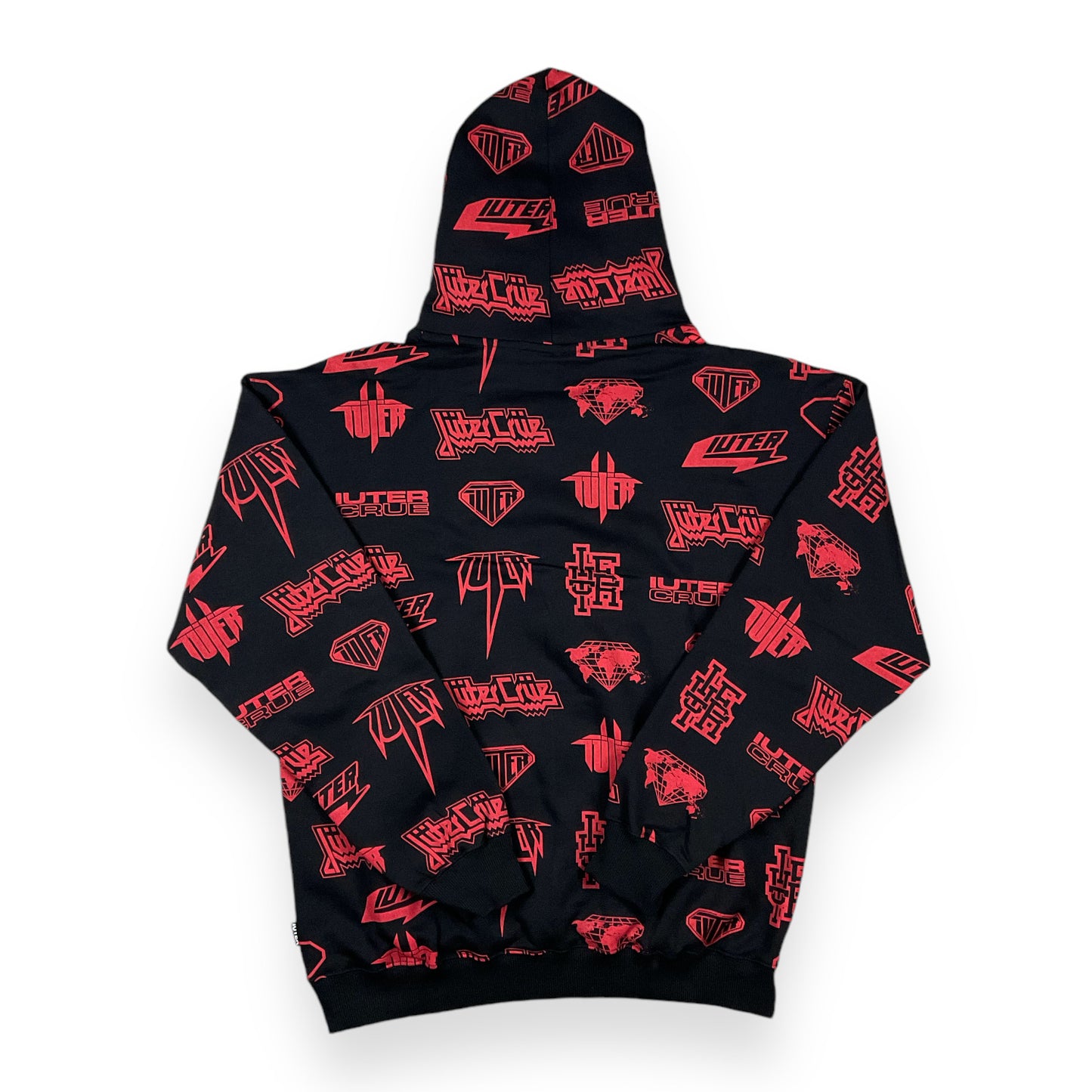 ALLOVER HOODIE LOOSE HORNSRED BLACK