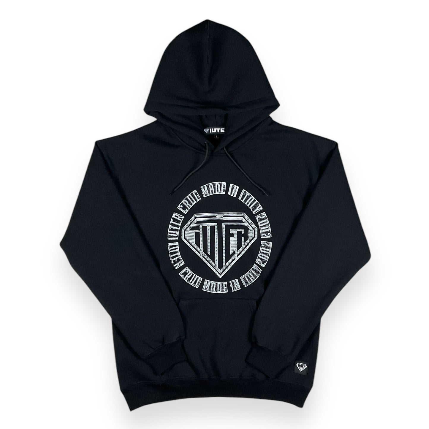 PRINTED HOODIE LOOSE JEWEL BLACK