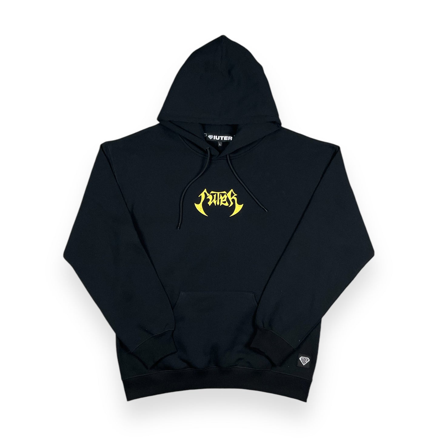 PRINTED HOODIE LOOSE METAL BLACK