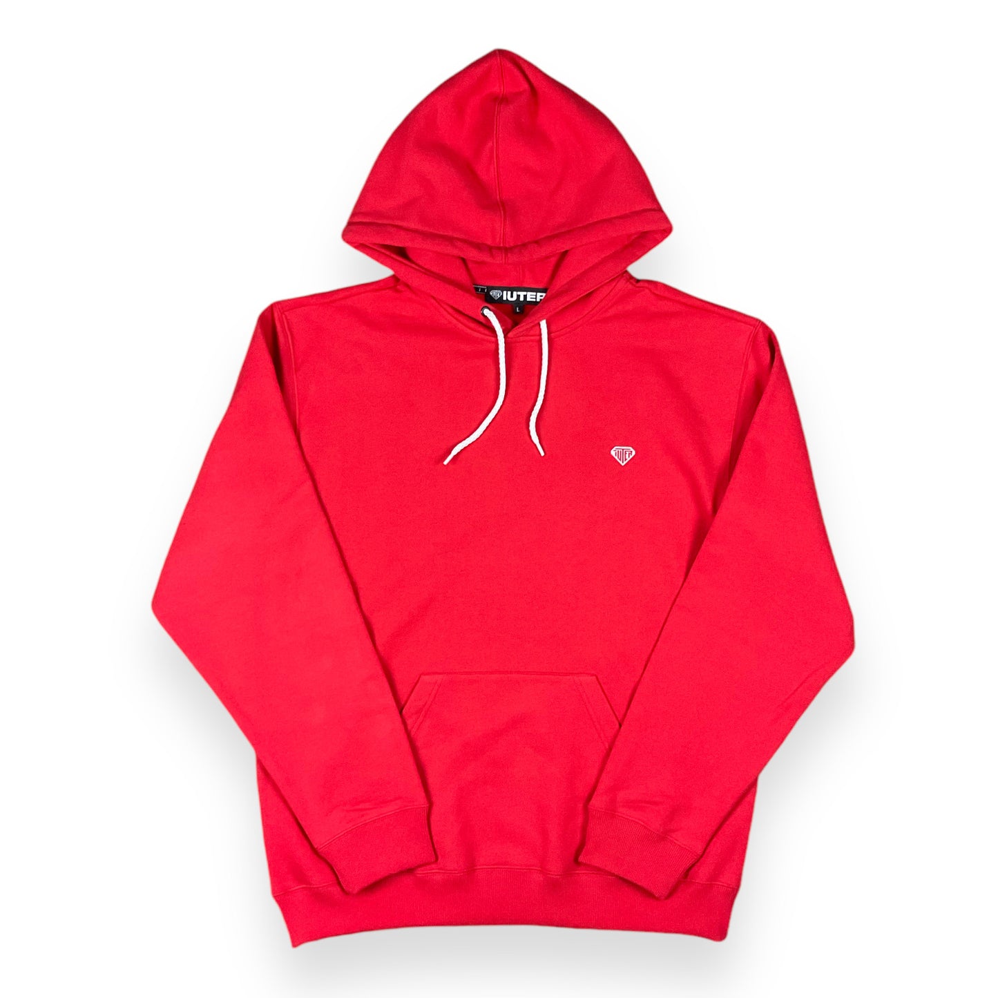 MINI LOGO HOODIE LOOSE UNBRUSHED CRIMSON