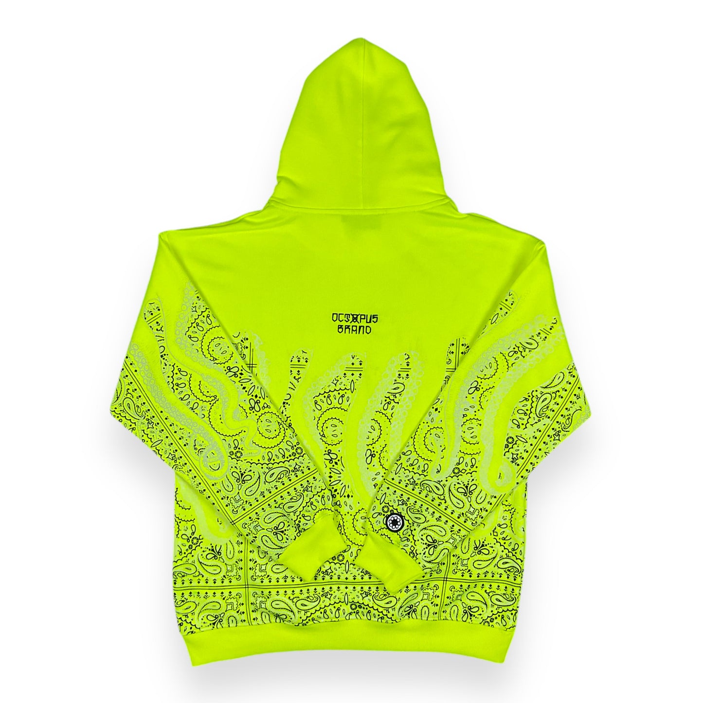 PRINTED HOODIE REGULAR UNBRUSHED BANDANA YELLOWFLUO