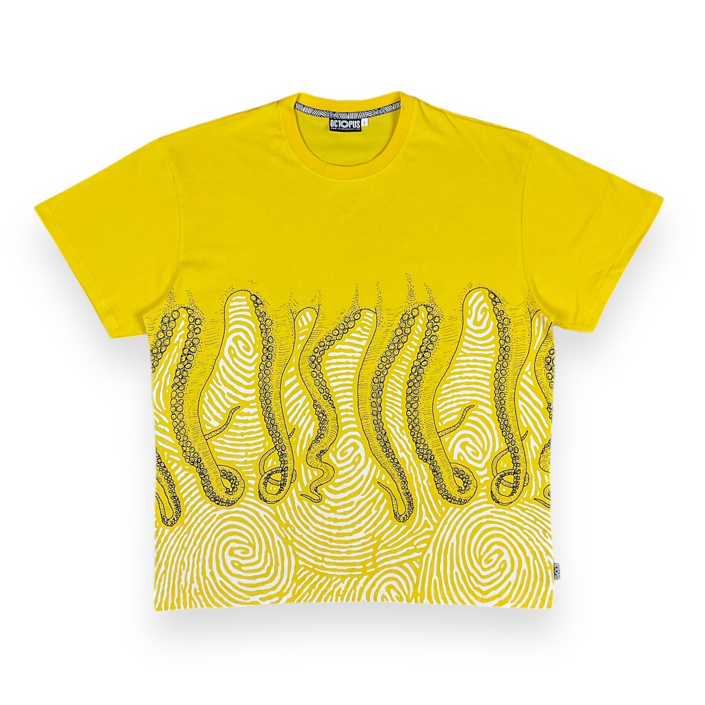 PRINTED REGULAR T-SHIRT FINGERPRINT YELLOW