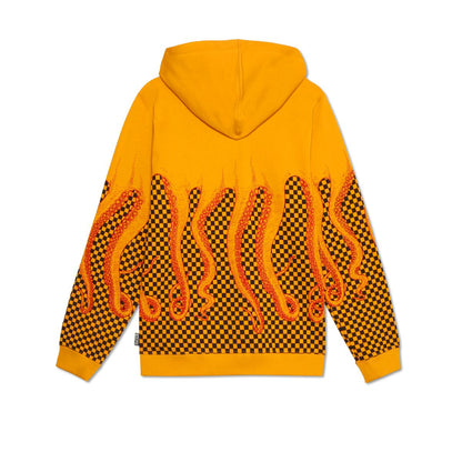 OCTOPUS CHECKERED HOODIE YELLOW BLACK