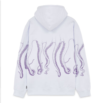 OCTOPUS OUTLINE HOODIE PURPLE WHITE