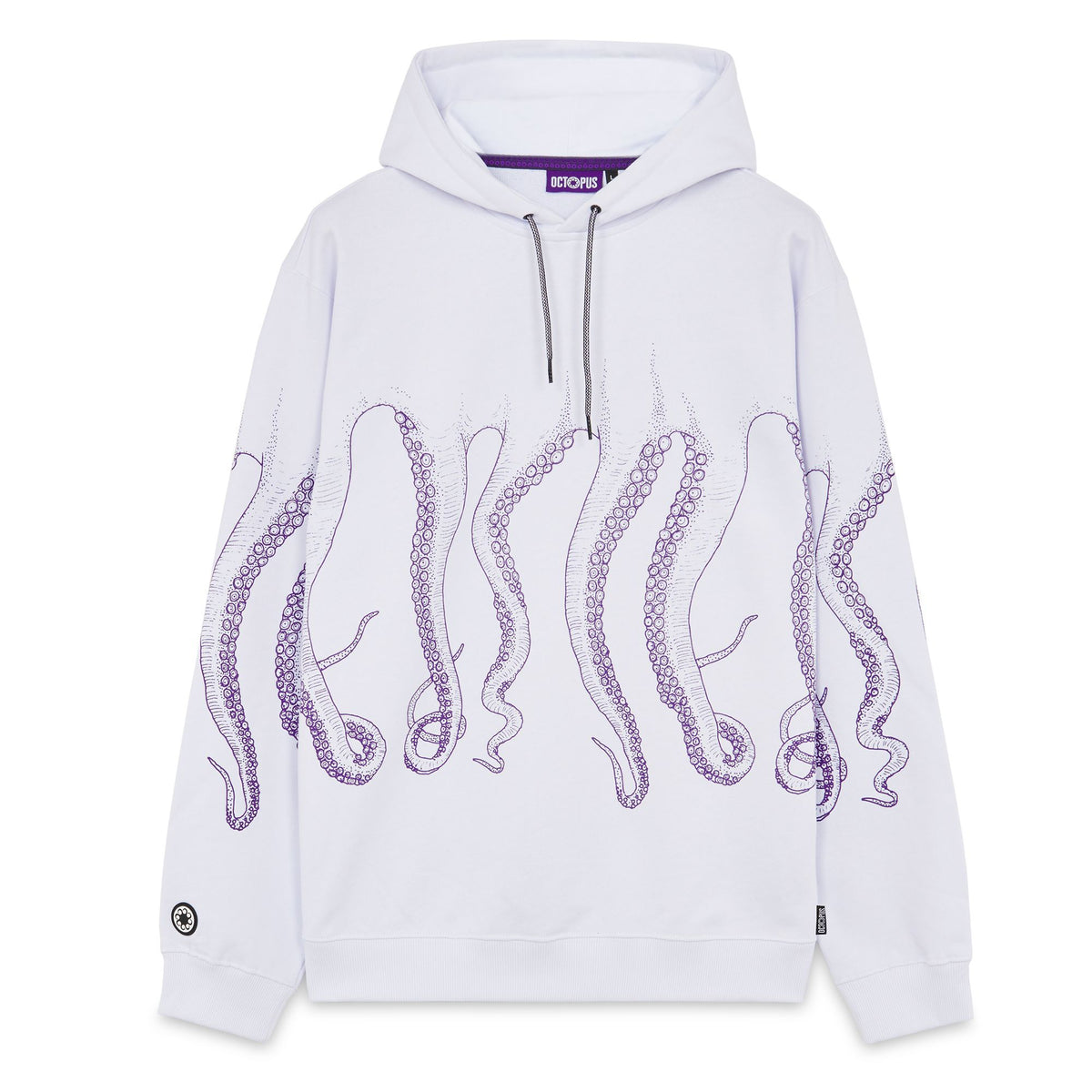 OCTOPUS OUTLINE HOODIE PURPLE WHITE